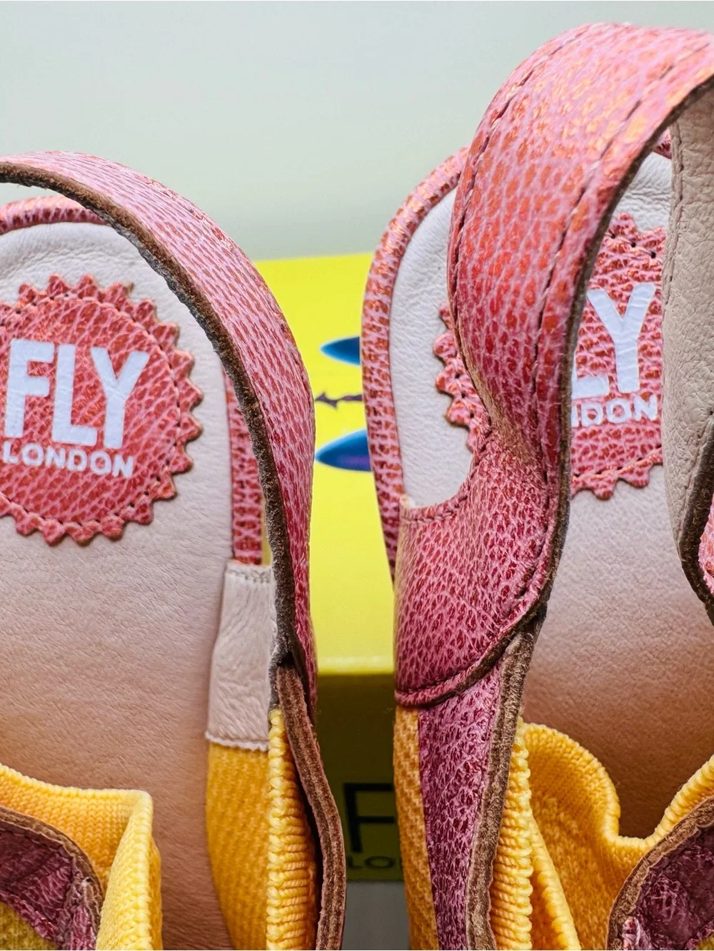 Fly London Yellow and Pink Lace-Up Women's Sneakers